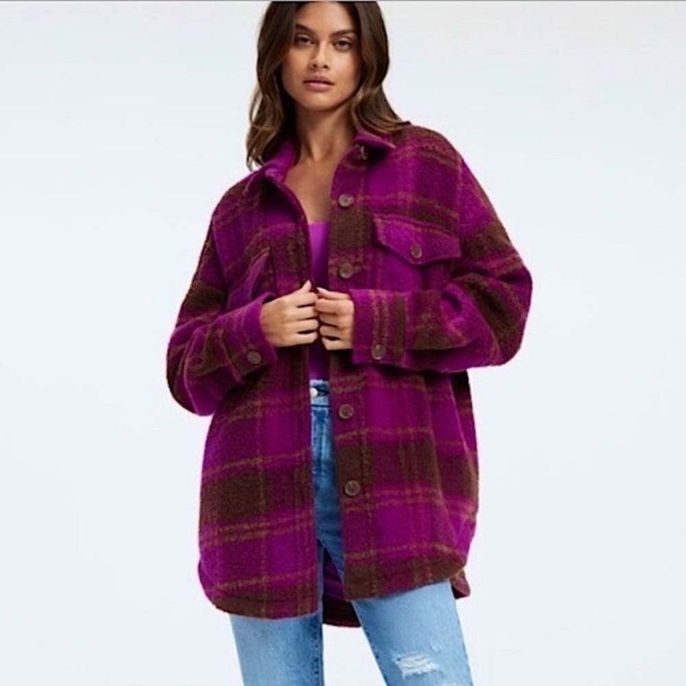 New Good American Pop Thistle Shacket Oversized